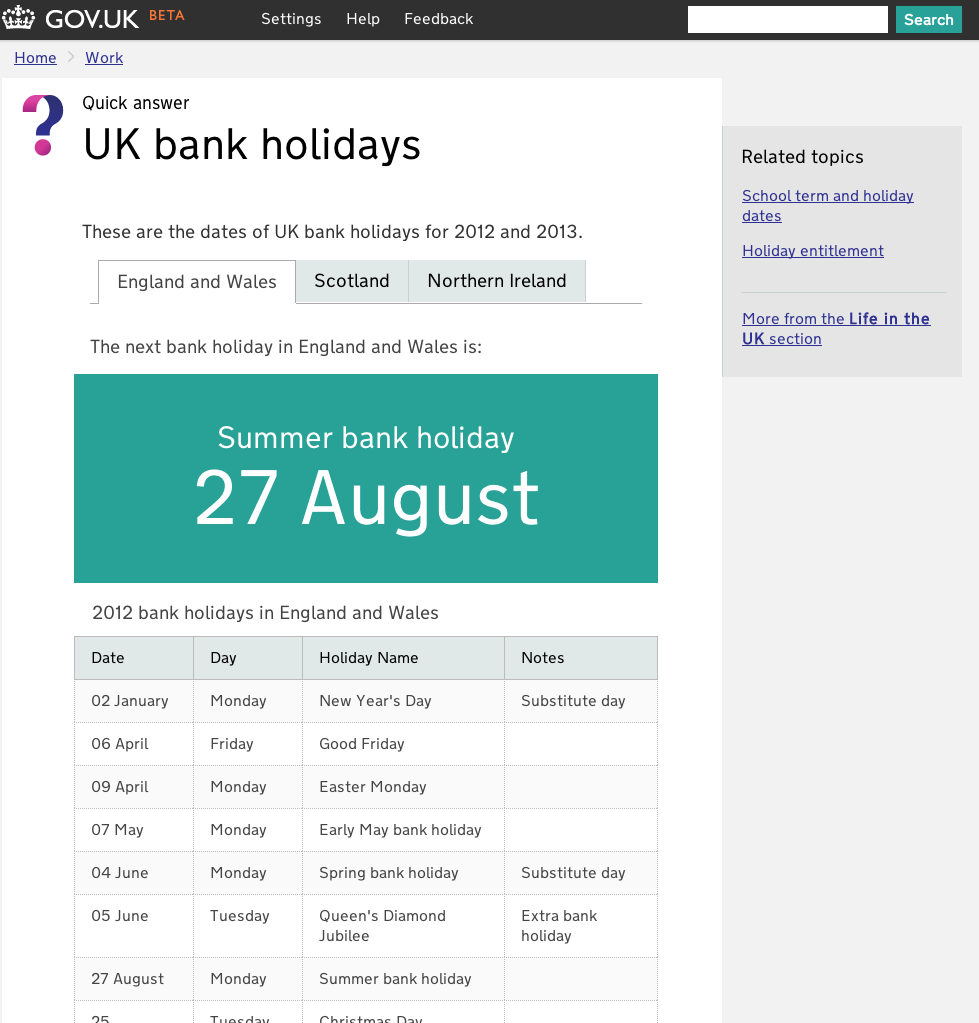 Bank Holiday Story Is It Really Simpler Clearer Faster Government Digital Service