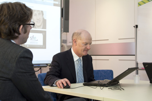 David Willetts MP testing the student loans application