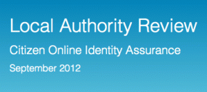 Local authority review, Citizen Online Identity Assurance September 2012. Screenshot of index page.