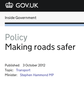 Screenshot of 'Making roads safer' policy section