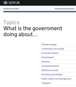 Screenshot of policy 'Topics' section