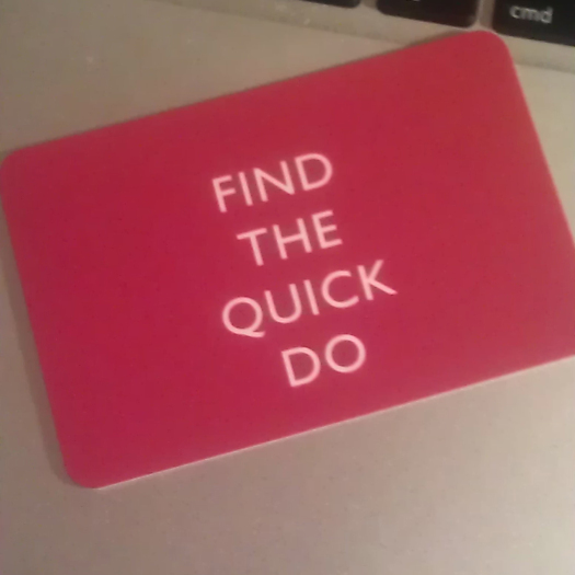 'Find the quick do' business card