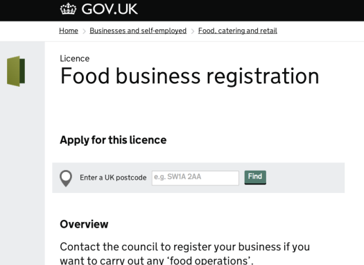 Food Business Registration screenshot