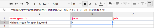 Rank checker formula