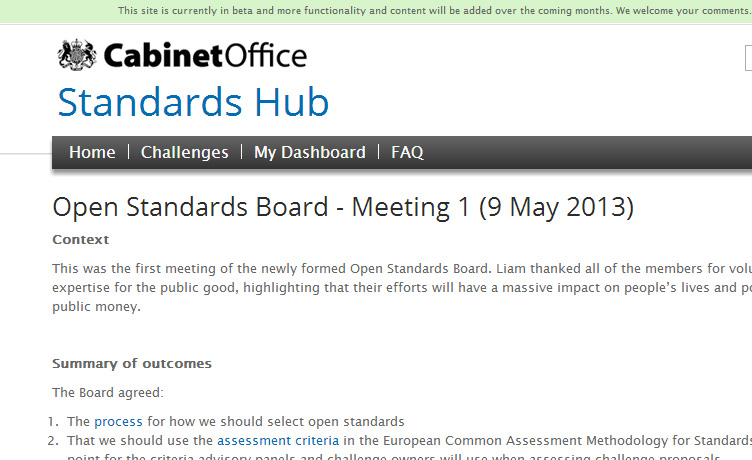 Standards Hub screenshot