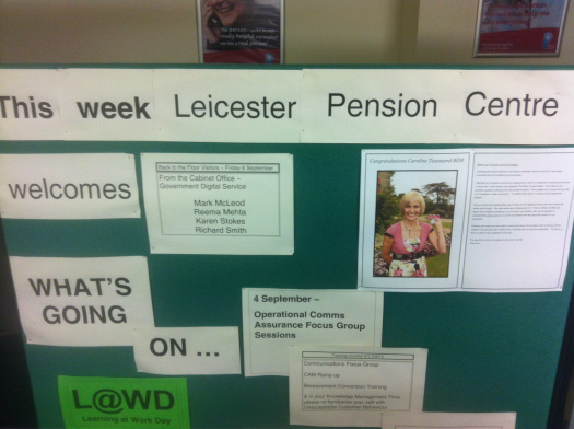 Leicester Pension Service notice board