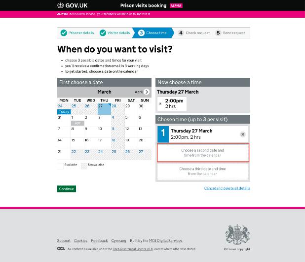 Prison visit booking: using digital analytics to inform alpha development