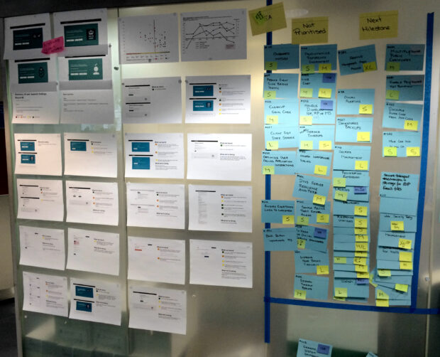 IDA user research wall, 01.08.14 - Pete Gale