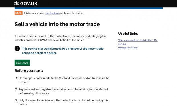 Sell a vehicle to the motor trade