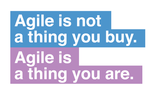 Agile is not a thing you buy. Agile is a thing you are.