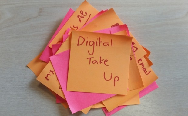 Digital take up sticky notes