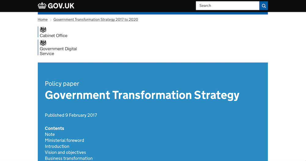 the government transformation strategy 2017 to 2020 - government