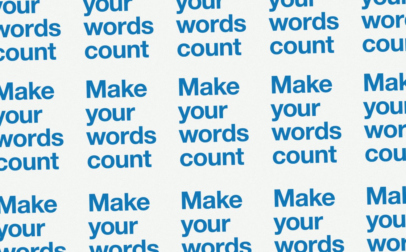 make your words count sticker