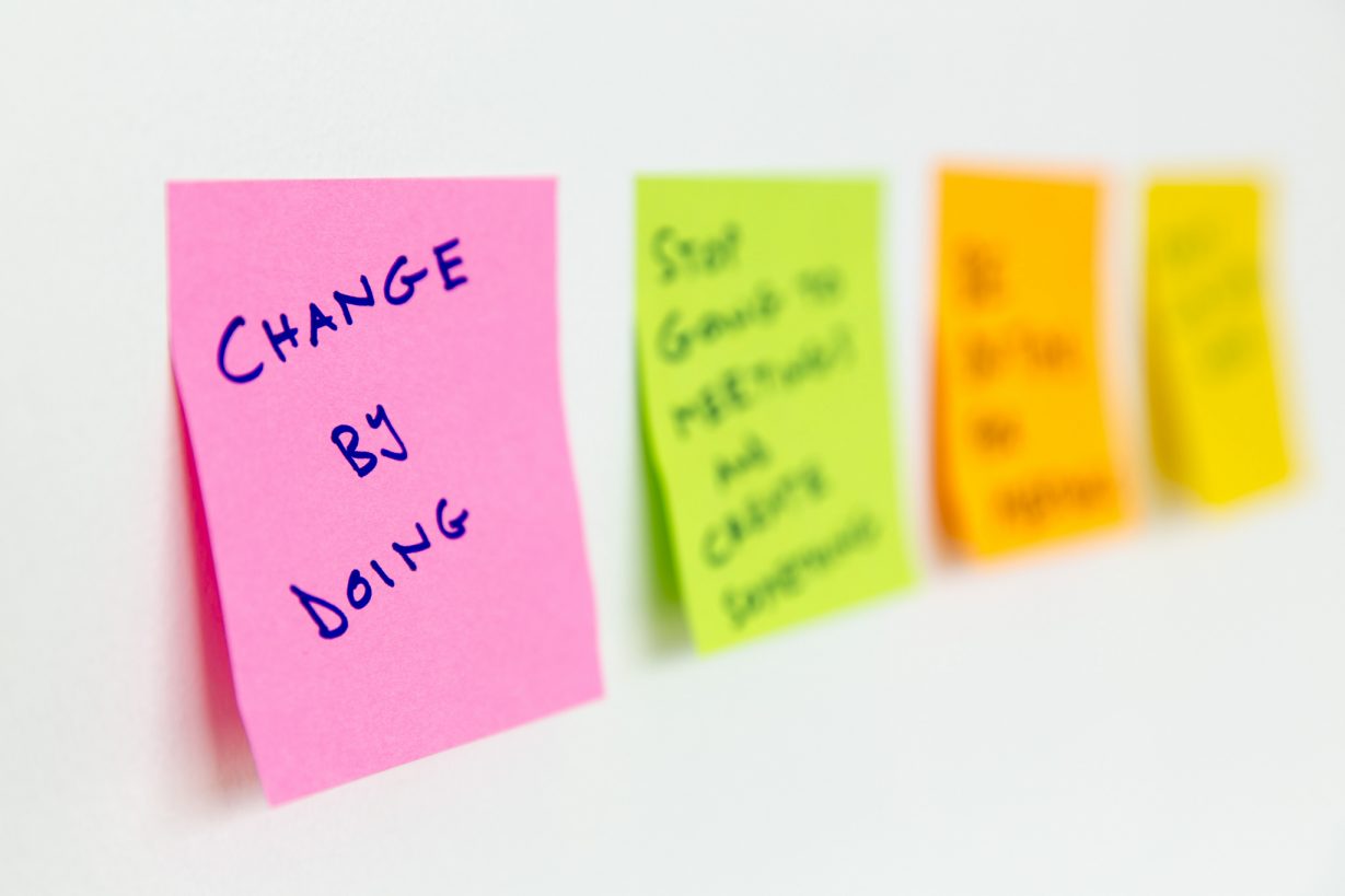 change by doing post-it