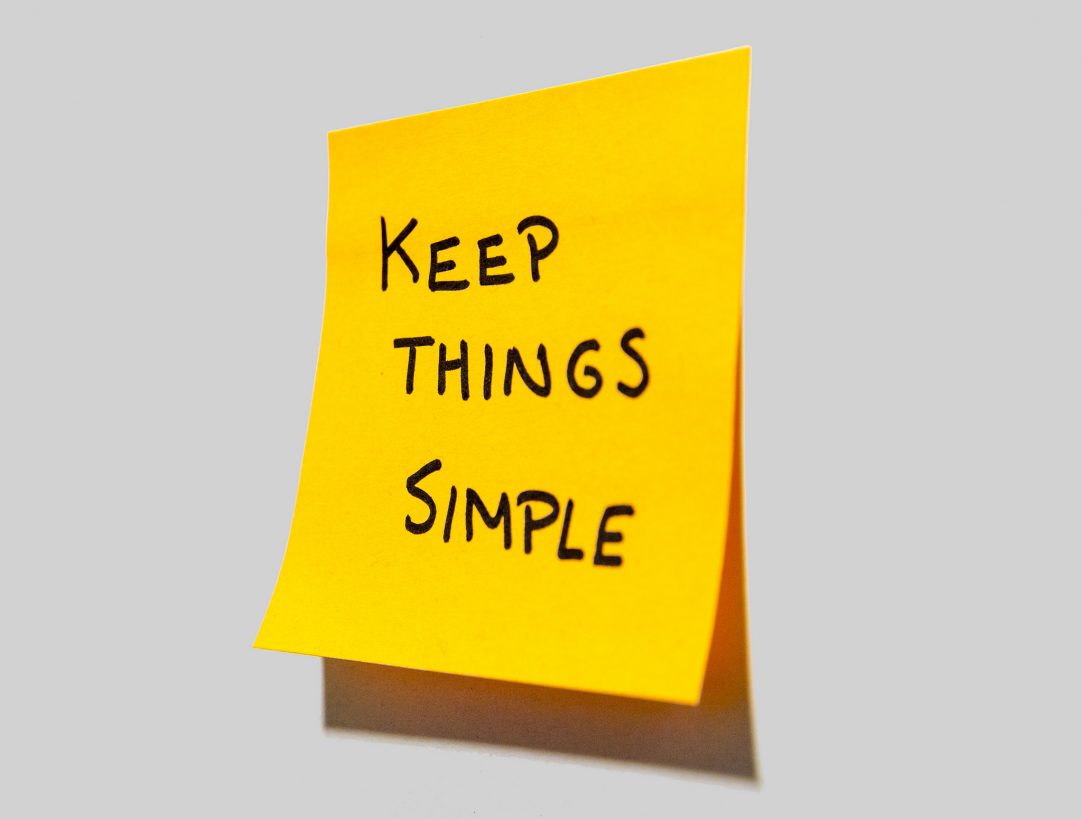 keep things simple post-it note