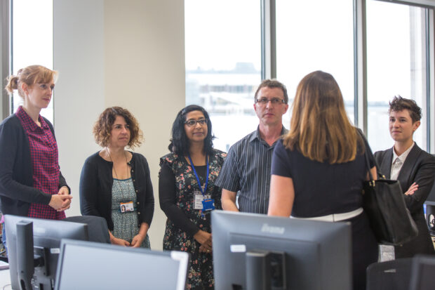 Parliamentary Under-Secretary of State Caroline Nokes speaks to teams at GDS headquarters