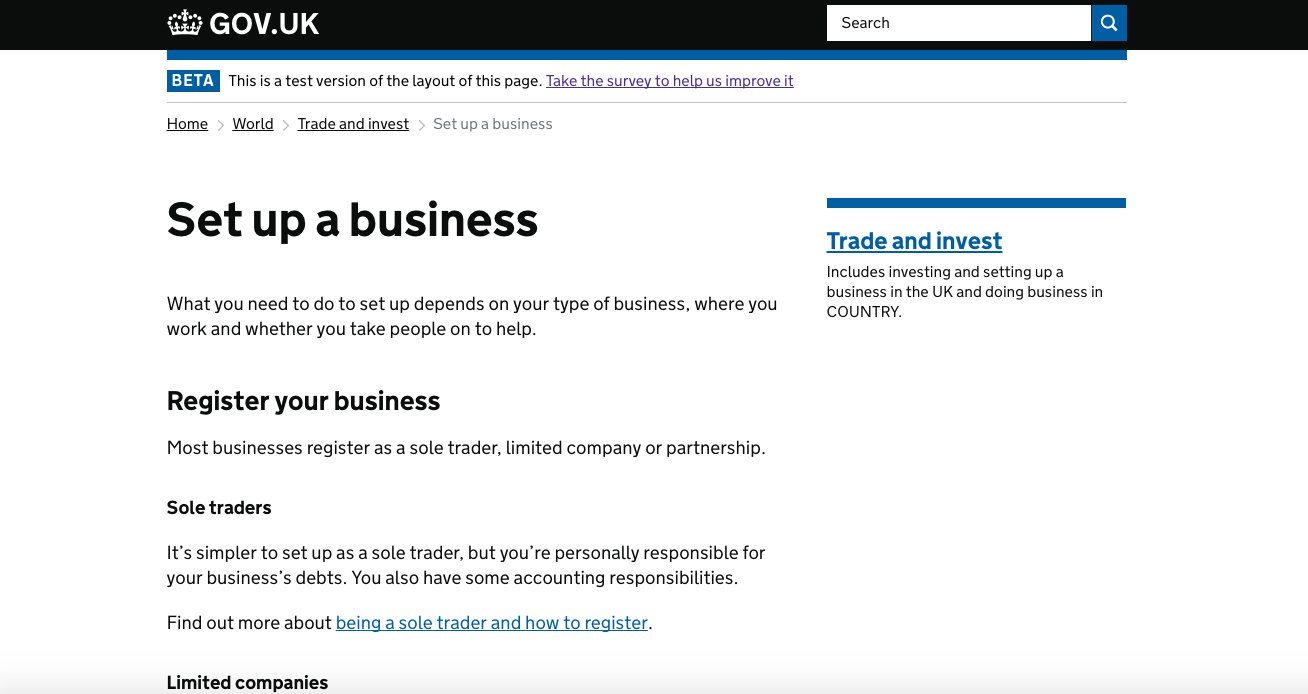 Taking care of business on GOV.UK – Government Digital Service