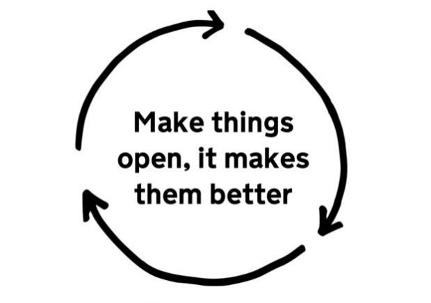 A graphic that says 'Make things open, it makes them better'