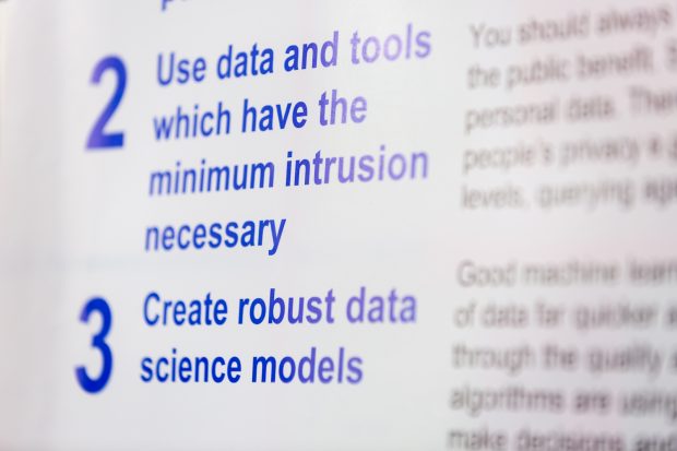principles 2 and 3 of the data science ethical framework displayed on a poster