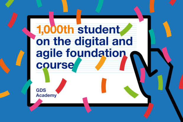 A graphic reading '1,000th student on the digital and agile foundation course'