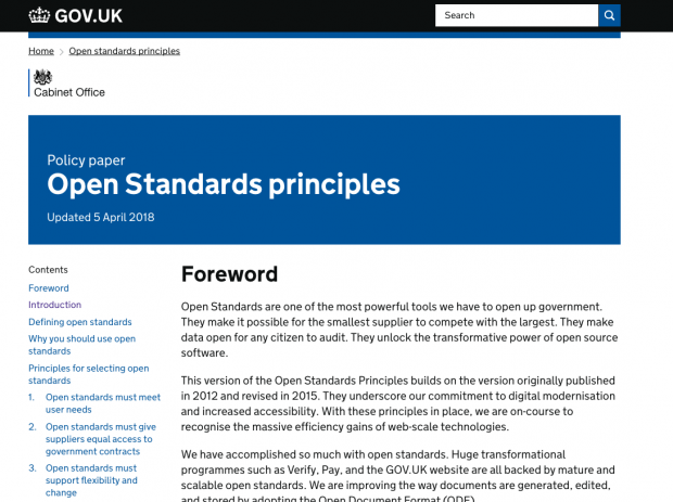 Screenshot of the homepage of the guidance