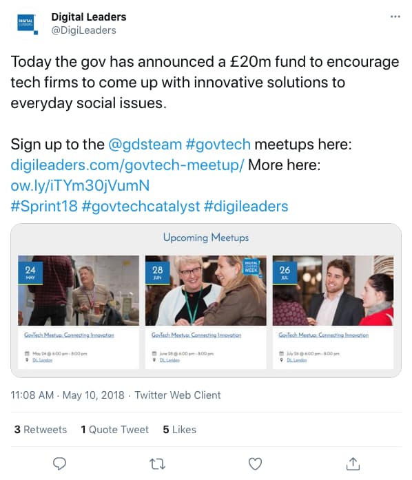 Tweet by DigiLeaders (tweet content below)