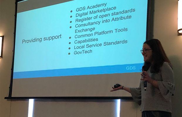 Helen Wall, GDS National Lead, presenting GDS support at a Local Digital Roadshow earlier this month.