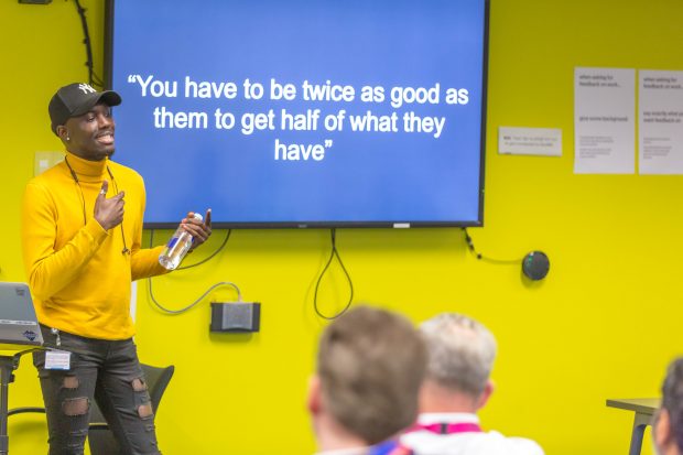 presenter giving a talk