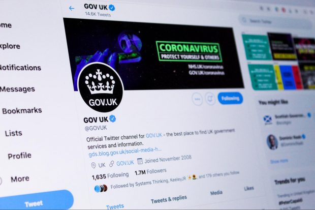 GOV.UK Twitter account profile.