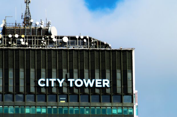 Manchester City Tower's roof.