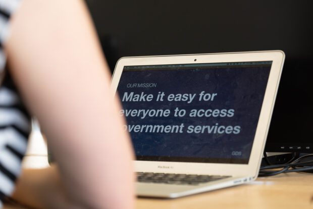 Slide deck which says 'Make it easy for everyone to access government services.'